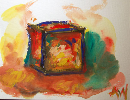 shining cube painting
